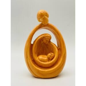Modern Abstract Religious Holy Family Nesting Nativity Art Sculpture Figurine